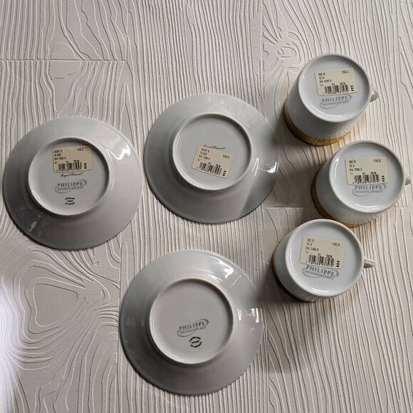 Philippe Deshoulieres Royal Trinanon Gold Tea Cup and Saucer 6pc Set - Picture 9 of 9